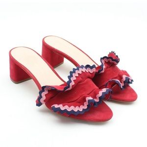Loeffler Randall Red Ric Rac Sandals Sz 10.5